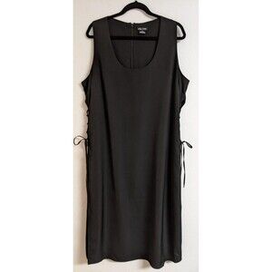 Women's City Chic Black Side Slit Lace Up Sleeveless Dress M/18